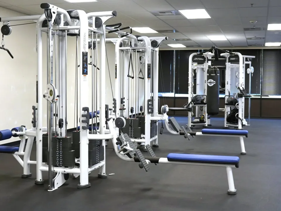 Personal fitness trainer gym and exercise equipment at National Career Education's Citrus Heights campus