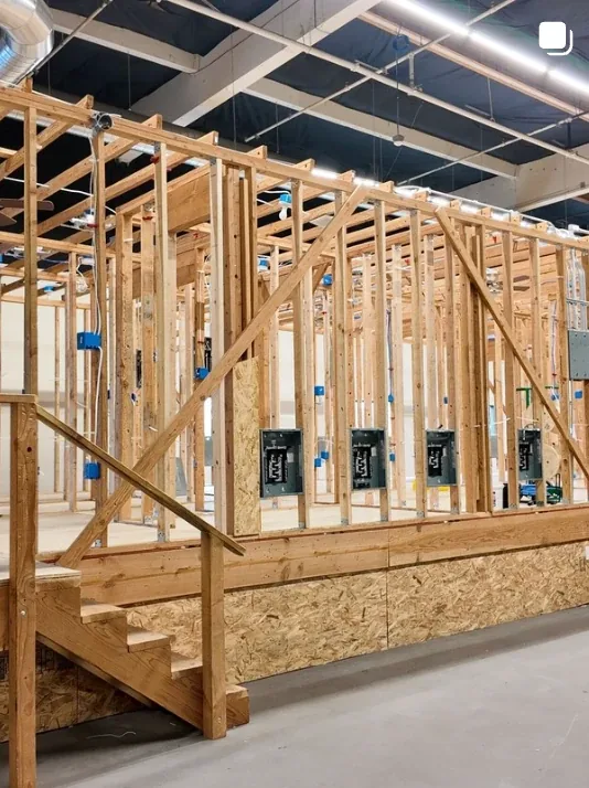 NCE electrical wiring framing lab at the Citrus Heights campus